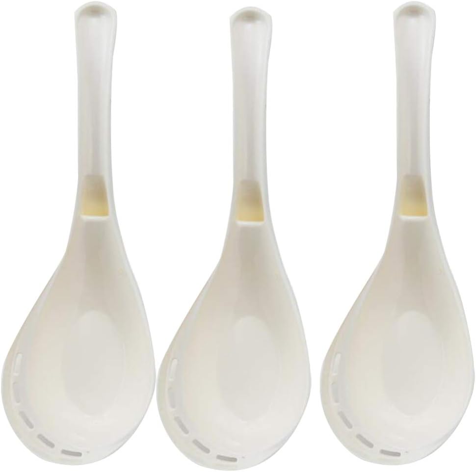 Hemoton Chinese Soup Spoons Big Soup Spoons Plastic Deep