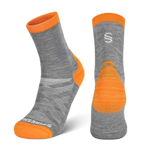 Image of Merino Wool Hiking Socks Men Women, Anti-Blister Moisture Wicking Breathable Targeted Cushion Trekking Crew Socks