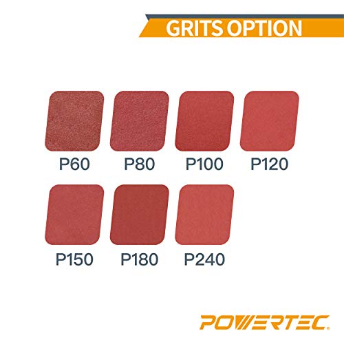 Powertec 110600 12-Inch Psa 80 Grit Aluminum Oxide Adhesive Sanding Disc, 10-Pack #TOP1