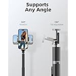 TODI 63" Cell Phone Selfie Stick Tripod, Portable Tripod for iPhone with Wireless Remote, Extendable Smartphone Stand, All-in-1, Compatible with iPhone/Android - Image 4