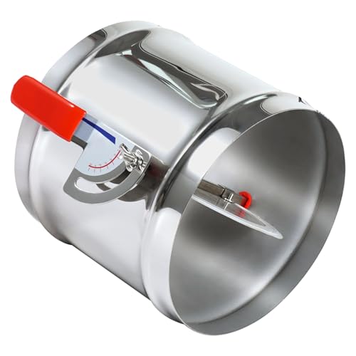 TA-VIGOR HVAC Duct 8 Inch Stainless Steel Backdraft Damper - Manual Adjustable Airflow Control Valve for Dryer Vent, Range Hood, Fans, Boiler Exhaust with Airtight Seal & Sleeve (1PC)