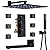 KATAIS Thermostatic Shower System Matte Black Shower Fixtures 12 Inch Wall Mounted Full Body Shower System with Tub Spout, 4 Way Shower Faucet with 6 PCS Body Jets, Handheld Shower