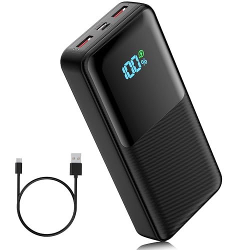 Portable Charger Power Bank, 46800mAh Huge Capacity External Battery Pack, QC 3.0 PD 20W Phone Charger, 4 Charging Port Battery Charger With Smart LED Display, Newest skin feel streamline design