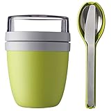 Mikrowellengeeigneter Becher Mepal Lunchpot Plus Besteckset Frühstücksset to Go Becher (Lime)