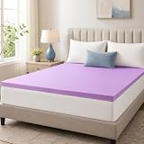 DUMOS 3 Inch Cooling Memory Foam Mattress Topper King, Gel Ventilated Soft Pressure Relief Mattress Pad, Breathable Bed Topper for Bedroom, RV, Camper and Sleeper Sofa, CertiPUR-US Certified, Purple