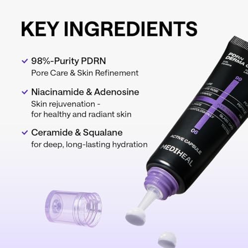 Image of MEDIHEAL Derma Cream [PDRN] - Pore Minimizing Moisturizer with Adenosine, Niacinamide & Ceramide | Clinically Tested Elasticity & Deep Hydration Korean Skincare (1.69 fl oz)