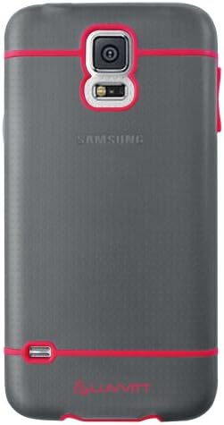 LUVVITT [Hybrid] Samsung Galaxy S5 Case | Transparent Case / Cover for Samsung Galaxy S5 ( Retail Packaging) - Transparent Black / Red