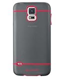 LUVVITT [Hybrid Samsung Galaxy S5 Case | Transparent Case/Cover for Samsung Galaxy S5 (Retail Packaging) - Transparent Black/Red