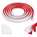 118 in Flexible Quarter Round Molding Trim, 0.5" W x 0.5" H White Self Adhesive Molding Trim for Wall, Peel and Stick Rubber Molding, Baseboard Molding Trim for Wall Edge Corner Countertop (118in)
