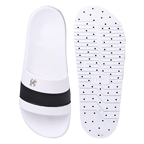 Image of PERY-PAO Mens Stylish Sliders Black, Grey, Sky Blue, White Boys Slippers