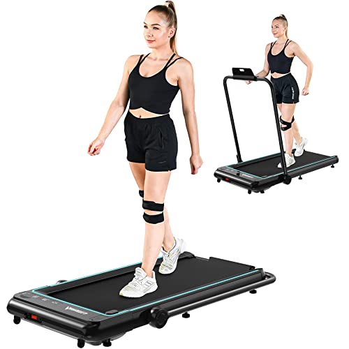 LIJIUJIA 2 in 1 Under Desk Treadmill, 2.25HP Foldable Electric Treadmill for Office Home,Walking Jogging Machine