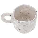 Healeved Robuster Keramik Kaffeebecher Gepunktet Hitzebeständig 201 300 ml Runder Retro Ringmilchbecher für Haushalt Kaffee Tee und Milch