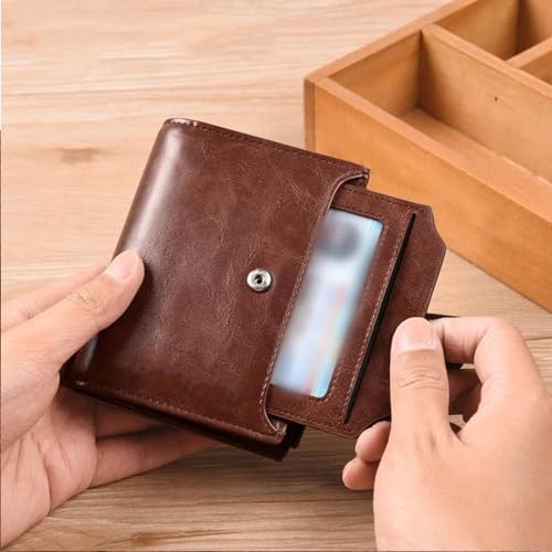 Peachloft Wallets,Peachloft Mens Wallet,Rfid Blocking Bifold Wallet,Genuine Leather Multi-card Zipper Pocket Anti-Theft Coin,14 Card Slots (Pink)2