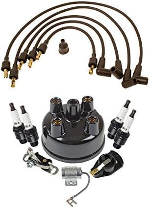 Tractor Complete Tune Up Kit and Ignition Wire Set 1950-1952 Bundle, Compatible with Ford 8N Model: MTK7FARH/8N12259 Side Mounted Distributor