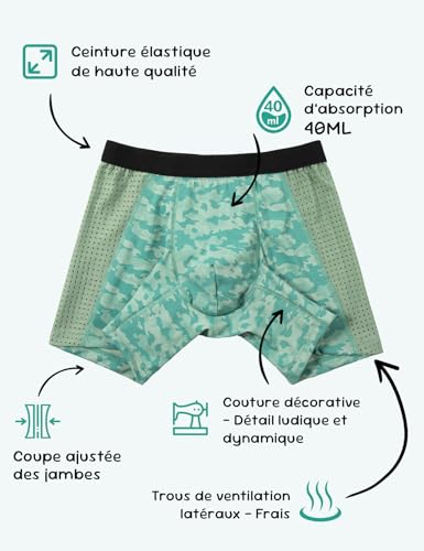 Boxer incontinence garçon Carer lavable absorption 40ml