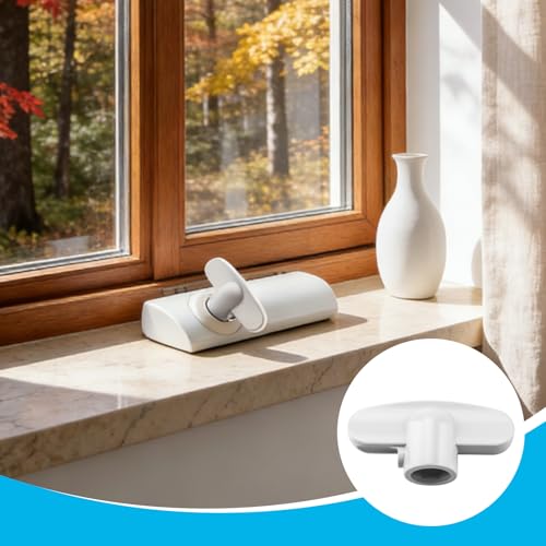 OGGOGOE Universal Tee Crank Casement Window Handles,H 3892 Operator Tee Handle 1-1/8 in. x 2-3/8 in.Window Crank Handle Replacement White 2 Pack