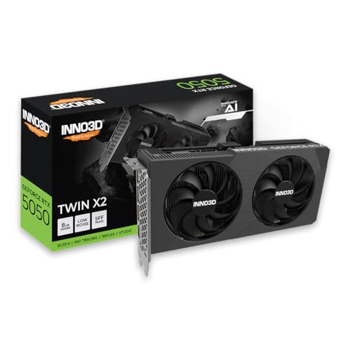 INNO3D GeForce RTX 5050 TWIN X2 N50502-08D6-174071N (GO000382) 2.0�X���b�g�����f�� SFF ���^PC�Ή�8GB GDDR6 NVIDIA Blackwell �A�[�L�e�N�`�� 2�N�ۏ� �G���U