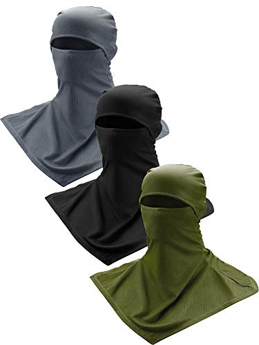 Image of SATINIOR 3 Piece Balaclava Face Cover Sun Protection Neck Cover Summer Balaclava for Men Women Outdoor Sports UV Protector