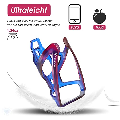 West Biking Flaschenhalter Fahrrad, langlebige ultraleichte Kunststoff Wasserflaschenhalter, leichte PC Getränkehalter für Fahrrad, Radfahren Flaschenhalter Käfige für MTB, Rennrad, Mountainbikes