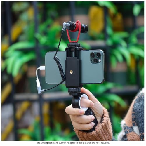 Image of Yantralay ST-07 Phone Tripod Mount with Cold Shoe Mount for Microphone LED Light with 1 /4'' Tripod Screw Compatible with iPhone /Oneplus /Mi /Oppo & Other Smartphones Vlogging Accessories (Black)