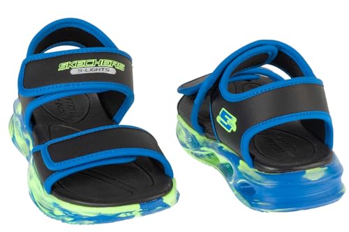 Skechers Bambino S-Lights: Sola Glow Sandali - Fusion Brights In Nero/Blu, Taglia 34 - 5