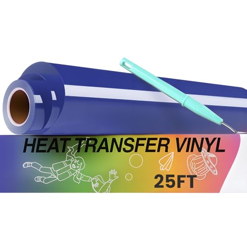 HTVRONT HTV Roll Heat Transfer Vinyl - 12' x 25ft Royal Blue Iron on...
