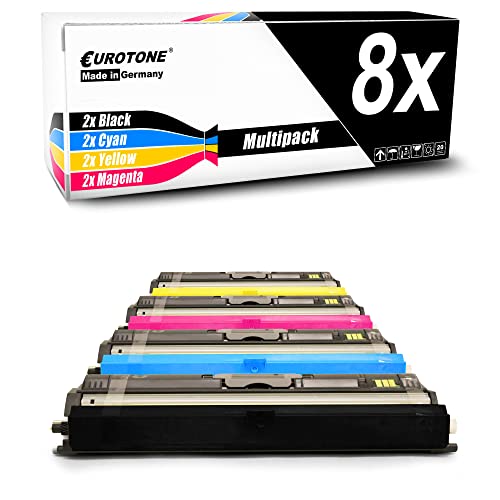 Toner Oki C110 Eurotone anti-bavure lot de 8 cartouches de rechange pour impression nette