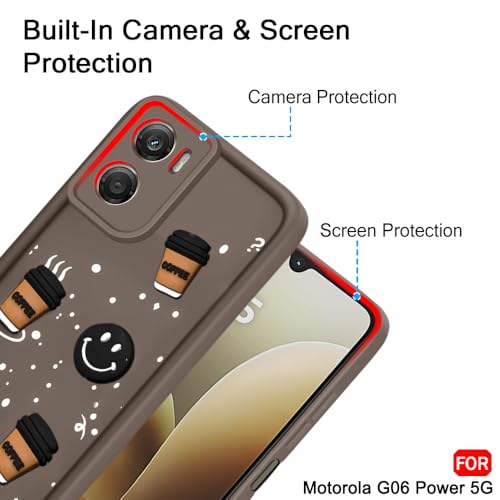 Image of TheGiftKart Back Cover Case for Motorola Moto G06 Power 5G | Cute Fun Cartoon 3D Bear Coffee Case | Full Camera Protection | Shockproof Back Cover Case for Motorola Moto G06 Power 5G (Silicone, Brown)