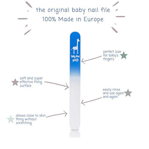 Baby Nail File, Safe Alternative For Nail Clippers, Must-Have Baby Essentials, Ideal Gift For Any Occasion Including Baby Shower, Pink - Baby Blue Giraffe #TOP6