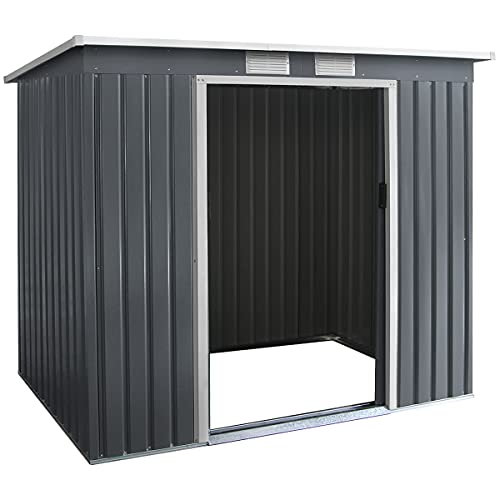 GIANTEX Gartenhaus Gerätehaus Metall, Geräteschuppen Gartenhütte Fahrradschuppen, Gartenschuppen Gartenhaus mit… – Bild 8