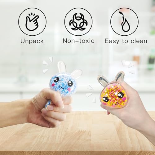 4 Stück Stress Squeeze Ostern,Ostern Leuchtendes Squeeze Toys,Anti Stress Bälle,Oster Leuchtendes Spielzeug,Antistress SqueezeBall,Stress Relief Toy für Erwachsene und Kinder