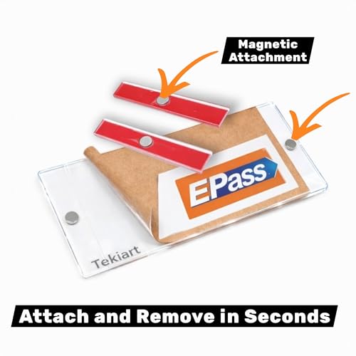 Image of Magnetic Card Holder for Car Windshield Glass, Sticker,Magnetic Lock,Transparent-Long Lasting