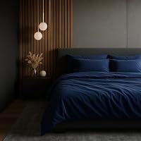 VEL VET HOME Bettwäsche 155x220 Baumwolle Bettbezug 155x220 cm mit Kissenbezug 80x80 cm Hohe Qualität Bettwäsche-Set mit Reißverschluss 100% Baumwolle Made in EU Marineblau 155 x 220 – Ansicht 2