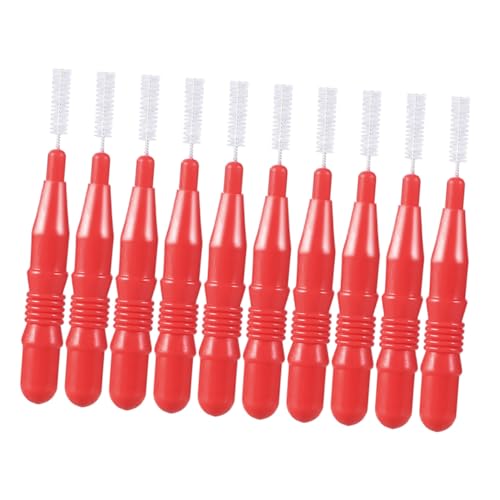 PLAFOPE 50 Piezas Cepillo Oral Interdental Rojo Herramienta Limpieza Dientes Higiene Bucal