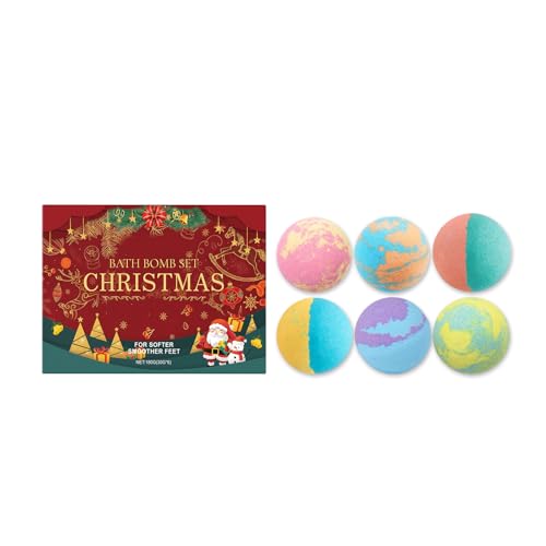 Christmas Bath Bombs Gift Set, Ensemble De 6 Boules De Bain Surprises De Noël, Version Adulte, Bombe De Bain Hydratantes Adaptées à Halloween, Noël Et Aux Anniversaires (1)