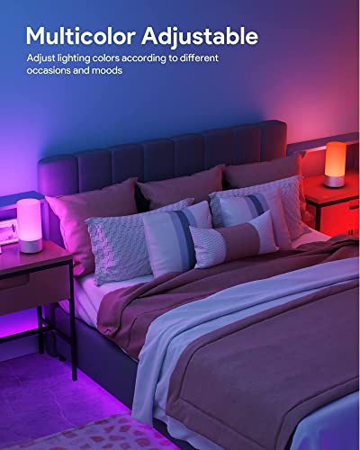 Table Lamp, Touch Sensor Led Bedside Lamp, Tunable Warm White Reading Light, Rgb Color Changing Night Lamp For Bedrooms (Silver & Grey) #TOP3
