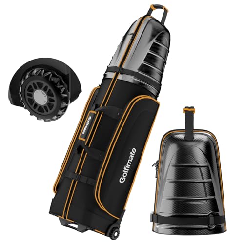 Golf Travel Bag with Carbon Fiber Look and Wheels