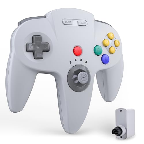 3. 【Plug and Play】: Facile da usare, dotato di ricevitore n64, basta collegarlo e usarlo, senza bisogno di driver aggiuntivi. Inoltre, le vibrazioni integrate, senza bisogno di un rumble pack aggiuntivo, offrono un'esperienza di gioco migliore.