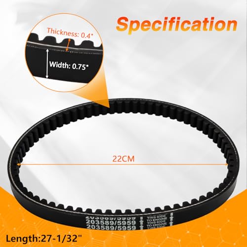 Image of EVRBUL 3PCS Reinforced 30 Series Go Kart Drive Belts Compatible with Manco 5959 / Comet 203589 and Most Manco, American Sportworks and Ken-bar Karts with 5hp-7hp Engines