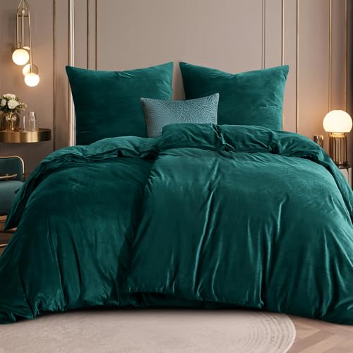 RUIKASI Flanell Bettwäsche 135 x 200 4teilig Grün - Warm Winter...