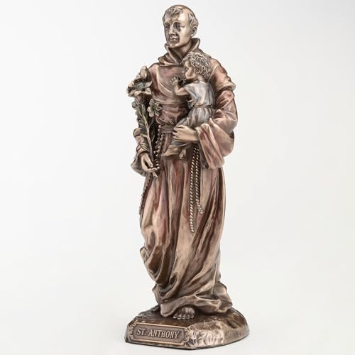 Estatua Saint Anthony y Niño Jesús 15.9 cm Resina Bronce miniatura 3