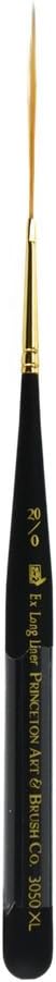 Princeton Mini-Detailer Extra Long Liner Brush, Synthetic, Short Handle, Size 20/0 inch, 1 Count