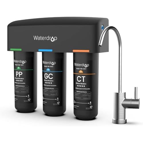 Waterdrop TSB Under Sink Water Filter System with Dedicated Faucet, 8 Layer High Capacity Water Filtration System, NSF/ANSI 42 Certified, Reduce PFAS, PFOA/PFOS, Reduce Lead, Chlorine, Bad T