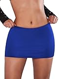 SweatyRocks Women's Casual Elastic Waist Solid Bodycon Mini Skirt Streetwear Royal Blue Medium