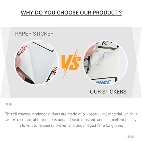 Image of 300PCS Car Oil Change Stickers for Windshield - Next Service Due Sticker,2 inchx2 inch Removable Vinyl Stickers for Most Cars Trucks SUVs