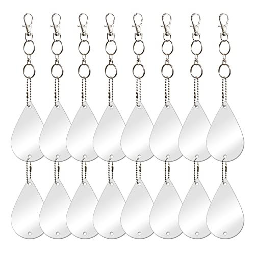 EACILLES Keep Birds Away Mirror Disc, Hanging Reflectors to Scare Birds Away from Your House and Garden, 16 Drop Shape Discs