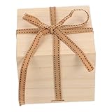 HOMSFOU Caja de Madera Cuadrada sin Terminar de Paulownia con Tapa, Mini Caja de Almacenamiento para Joyas, Relojes y Llaves, para Pintar y Decorar, Embalaje Creativo para Hogar y Oficina