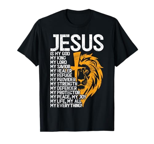 Lion de Juda Faith in Christ Citation chrétienne inspirante T-Shirt