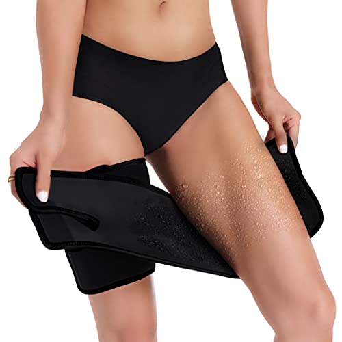 Bakerdani Thigh Trimmers Wraps for Women & Men, Neoprene Thigh Brace Support Hamstring Compression Sleeve, Increases Heat & Sweat to the Thighs