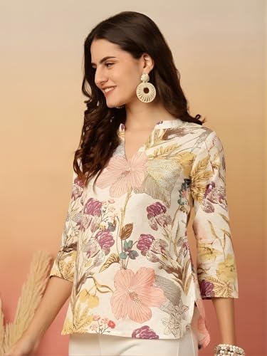 Image of Cotton Printed Short Kurti for Women